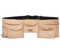 Custom Leathercraft CLC I370X3 Tablier de travail en daim robuste avec boucle pour marteau en acier, 8 poches