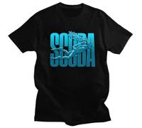 Custom Mens Scuba Diver T Shirts Short Sleeved Cotton Trendy Casual Ocean Diving Tee Tops Clothes