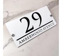 Custom Modern Two-Tone Acrylic 3D Floating House Numbers - Personnalised Address Plaque for Stylish Outdoor Décor - Weatherproof Home Number Sign for Curb Appeal (White Black)