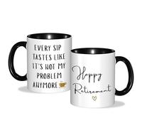 Custom Moments Mug humoristique « Not My Problem Anymore » - Cadeau d'adieu humoristique pour hommes et femmes à la retraite (collègues, patrons, enseignants, amis) (noir)