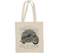 Custom Motorcycle Cafe Racer London Street Sac fourre-tout en coton naturel Blanc