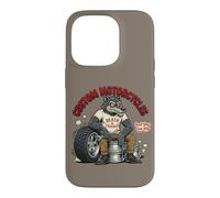 Custom Motorcycles Lowbrow Wolf Rockabilly 1950s Biker Coque pour iPhone 14 Pro