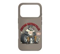 Custom Motorcycles Lowbrow Wolf Rockabilly 1950s Biker Coque pour iPhone 17 Pro