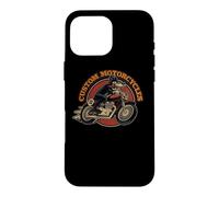 Custom Motorcycles Retro Biker Lowbrow Wolf Rockabilly 50s Coque pour iPhone 16 Pro Max