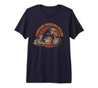 Custom Motorcycles Retro Biker Lowbrow Wolf Rockabilly 50s T-Shirt Haut de Gamme