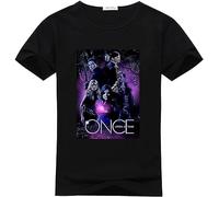 Custom Once Upon A Time Men's T Shrits DIY Once Upon A Time 100% Cotton Crew Neck T Shirt Black T-Shirts à Manches Courtes(X-Large)