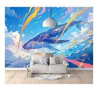 Custom Photo Self-adhesive Wallpaper Murals Whales are beautiful marine animals 100x70cm Panorama 3D Wall Mural Effect Poster for Living Room Bedroom Children's