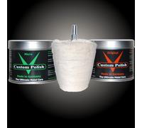 Custom Polish Kit de polissage pour chrome, aluminium, acier inoxydable - Avec embout de polissage en forme de cône - 800 g