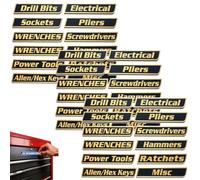 Custom Premium Magnetic Toolbox Labels for Tool Organization 12 Pack of Magnetic Toolbox Labels 3D-Printed Personalized Tool Box Drawer Tags Reusable General Multipurpose Tools Boxs Stickers