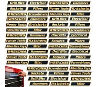 Custom Premium Magnetic Toolbox Labels for Tool Organization 12 Pack of Magnetic Toolbox Labels 3D-Printed Personalized Tool Box Drawer Tags Reusable General Multipurpose Tools Boxs Stickers