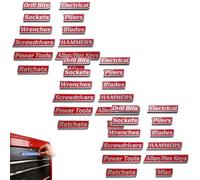 Custom Premium Magnetic Toolbox Labels for Tool Organization 12 Pack of Magnetic Toolbox Labels 3D-Printed Personalized Tool Box Drawer Tags Reusable General Multipurpose Tools Boxs Stickers