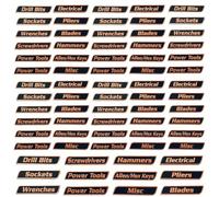 Custom Premium Magnetic Toolbox Labels for Tool Organization 12 Pack of Magnetic Toolbox Labels 3D-Printed Personalized Tool Box Drawer Tags Reusable General Multipurpose Tools Boxs Stickers