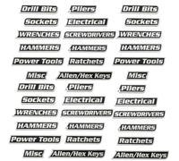 Custom Premium Magnetic Toolbox Labels for Tool Organization 12 Pack of Magnetic Toolbox Labels 3D-Printed Personalized Tool Box Drawer Tags Reusable General Multipurpose Tools Boxs Stickers