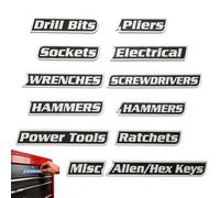Custom Premium Magnetic Toolbox Labels for Tool Organization 12 Pack of Magnetic Toolbox Labels 3D-Printed Personalized Tool Box Drawer Tags Reusable General Multipurpose Tools Boxs Stickers
