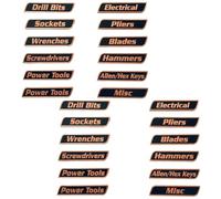 Custom Premium Magnetic Toolbox Labels for Tool Organization 12 Pack of Magnetic Toolbox Labels 3D-Printed Personalized Tool Box Drawer Tags Reusable General Multipurpose Tools Boxs Stickers