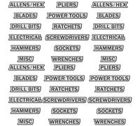 Custom Premium Magnetic Toolbox Labels for Tool Organization 12 Pack of Magnetic Toolbox Labels 3D-Printed Personalized Tool Box Drawer Tags Reusable General Multipurpose Tools Boxs Stickers