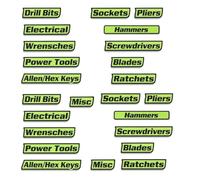 Custom Premium Magnetic Toolbox Labels for Tool Organization 12 Pack of Magnetic Toolbox Labels 3D-Printed Personalized Tool Box Drawer Tags Reusable General Multipurpose Tools Boxs Stickers