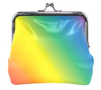 Custom Rainbow Color Blurred Lines Copy Spacebanner Porte-monnaie en cuir et pochettes Mignon Boucle Baiser Verrouillage Petit porte-monnaie pour pièces de monnaie, Rainbow Color Blurred Lines Copy