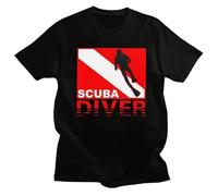Custom Scuba Diver Tshirt Men Short Sleeves Streetwea Underwater World Slim Pure Cotton Tees Gift Idea