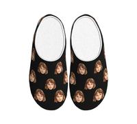 ＨＡＯＡＮＧＺＨＥ Custom Slippers for Women & Men - Customized Slippers for Women/Men - Embroidered Name/Text, Soft Fleece Lining - Cozy Non-Slip Indoor Shoes - Birthday Gift (Personalize Design)