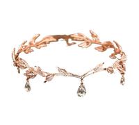 Custom Strass Forehead Chain & Tiara - Élégant Crystal Headdress For Weddings, One Size, Bois d'agar