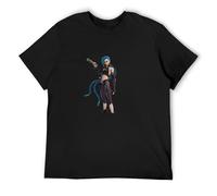 Custom Summer Men Women Arcane Jinx 1 Quick Dry T-Shirt 100% Polyester Couple Style Round Neck Jogging T-Shirt Black S