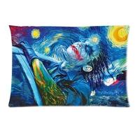 Custom Van Gogh Painting Starry Night Joker Pillowcase 20x26 two sides Zippered Rectangle PillowCases Throw Pillow Covers