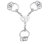 Custom4U 3PCS Porte Clés Coeur Séparable pour 3 avec Prénoms Personnalisable Bijoux Personnalisé d’Amitié BFF Meilleure Amie