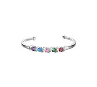 Custom4U Bijoux Jonc Ouverte Infini Femme Personnalisé 1-5 Prénoms Jonc Bracelet Réglable Cuivre, Bracelet Infini Prénom Gravé Famille Prénom Enfant(Boîte Cadeau)
