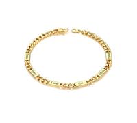 Custom4U Bracelet Cubains Personnalisé pour Hommes, Largeur 5mm Acier Inoxydable Plaqué Or 14K Chaîne Personnalisée Bracelet avec 6 Noms Gravés Bijoux Cadeaux pour Hommes Papa Mari Père 19cm