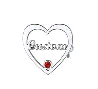 Custom4U Broche Personnalisé Prénom,Badge Pins avec Photo Gravé, Monogramme Initiales de Prénoms à Graver, Blanc/Or/Noir/Or Rose, Bijoux Cadeau Noel Anniversaire pour Femme Fille (Boîte Cadeau)