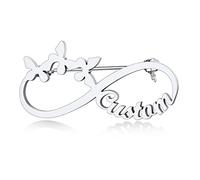 Custom4U Broche Personnalisé Prénom,Badge Pins avec Photo Gravé, Monogramme Initiales de Prénoms à Graver, Blanc/Or/Noir/Or Rose, Bijoux Cadeau Noel Anniversaire pour Femme Fille (Boîte Cadeau)