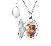 Custom4U Collier Femme avec Photo à Graver Argent 925