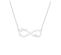 Custom4U Collier Infini Personnalisé 2 Prénoms en Acier Inoxydable Pendentif Nom Personnalisable Bijoux Amour Amitié Femme Fille