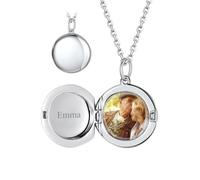 Custom4U Collier Pendentif Argent pour Femme avec Photo Dedans Personnalisable