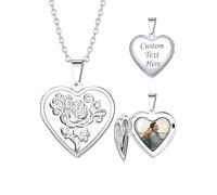Custom4U Collier Photo Gravé Chaîne Ras de Cou 50+5 cm Médaillon Photo à Personnaliser