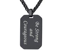 Custom4U Collier Plaque Militaire Personnalisable Homme, Chaîne Militaire Personnalisé, Collier Dog Tag Acier Inoxydable Noir, Bijoux Cadeau pour Lui(Boîte Cadeau)
