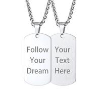 Custom4U Collier Plaque Militaire Personnalisable Homme Médaille Militaire Prénom Pendentif Dog Tag Militaire Prénoms Texte