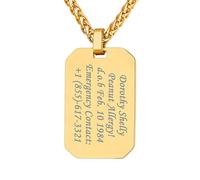 Custom4U Collier Plaque Militaires Personnalisable Homme Prénom Pendentif Dog Tag à Graver Prénom Bijoux Personnalisé Hommes Garçons Ados