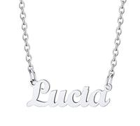 Custom4U Collier Prénom Lucia Ras de Cou pour Femme 45+5cm