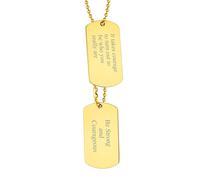 Custom4U Doré Plaques Militaires Collana Con Nome Personalizzabile a Uomo Prénom à Graver Homme Pendentif Army Dog Tag