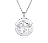 Custom4U Femme Argent sterling 925 2 noms