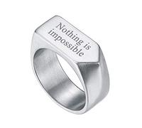 Custom4U Grande Bague Homme Personnalisée Acier Inoxydable