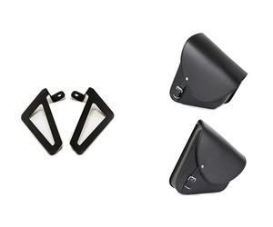 Customaccess APB002N Sacoches en Cuir Modèle Barcelona APB002N avec Universal Support KF0003N, Noir