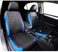 Customagic Lot de Housses de sièges avants Universelles Noir et Bleu pour CONDUCTEUR ET Passager Polyester