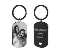 Customaster Porte-Clés Personnalisé Avec Photo.deux Faces, Porte-Clés Cadeaux Pour Hommes, Femmes Et Famille