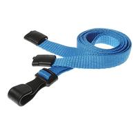 Customcard B007ZU4PLI Lot de 25 cordons tour de cou pour porte-badge d'identité avec clip de sécurité Bleu