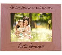 Customgiftsnow l'amour entre une tante et nièce dure Forever - Bois Cadre photo - Pour une photo de 12,7 x 17,8 cm Horizontal bois naturel