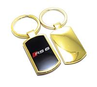 Customgra Porte-clés de voiture en plaqué or 9 carats pour Audi RS6 avec boîte cadeau