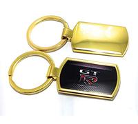 Customgra Porte-clés de voiture en plaqué or 9 carats pour Nissan GT-R avec boîte cadeau